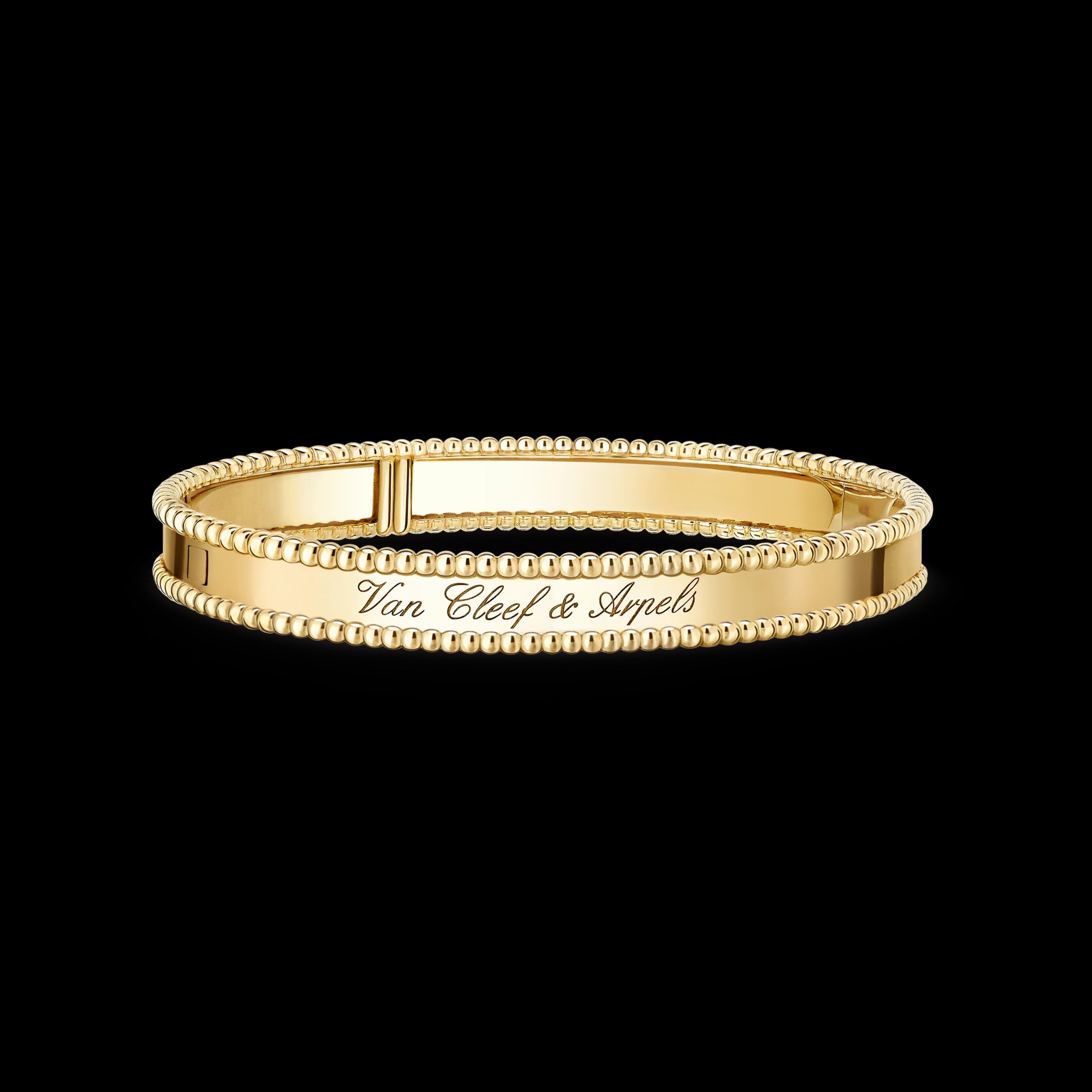 Perlée signature bracelet, medium model18K yellow gold