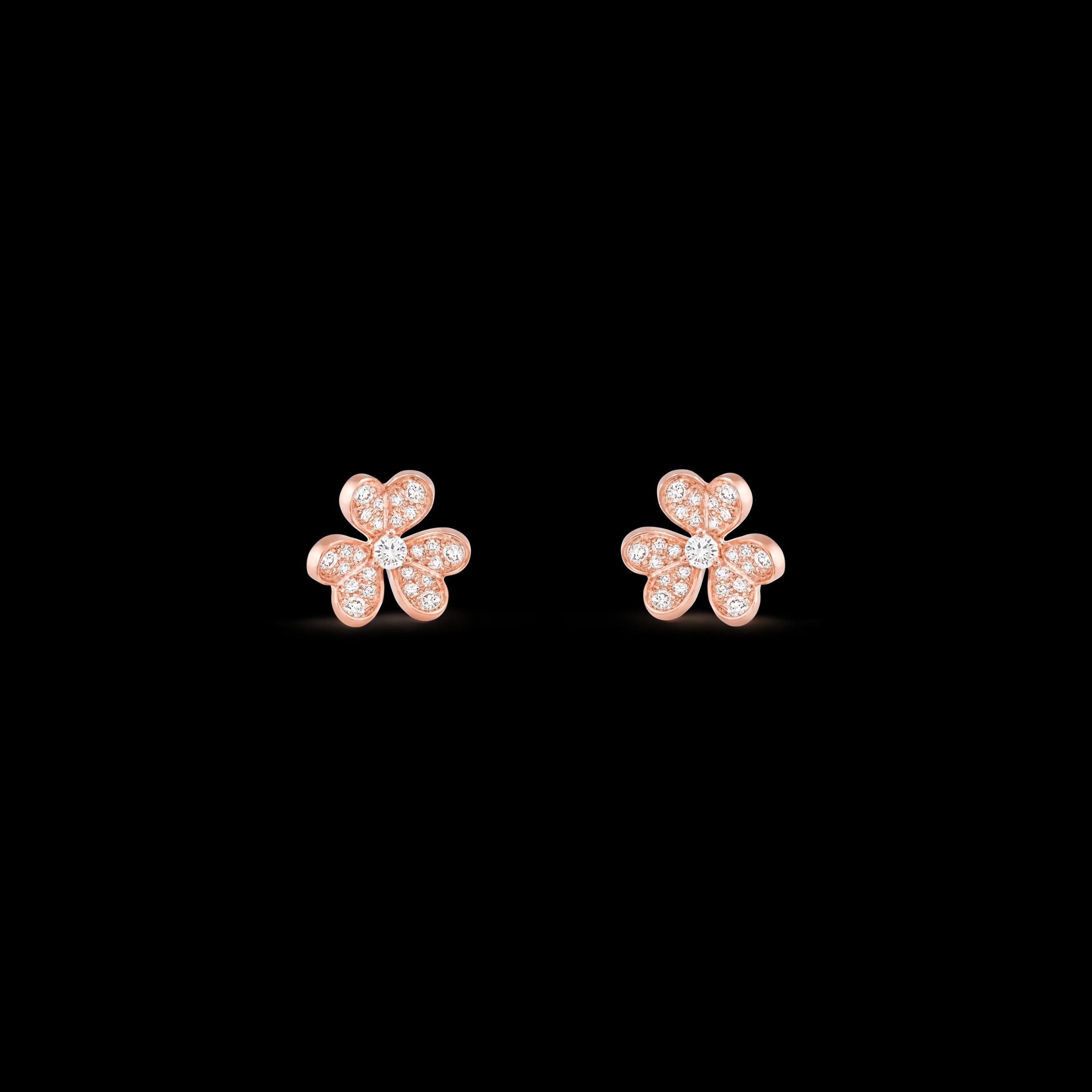 Frivole earrings, mini model 18K rose gold, Diamond VCARP7RJ00