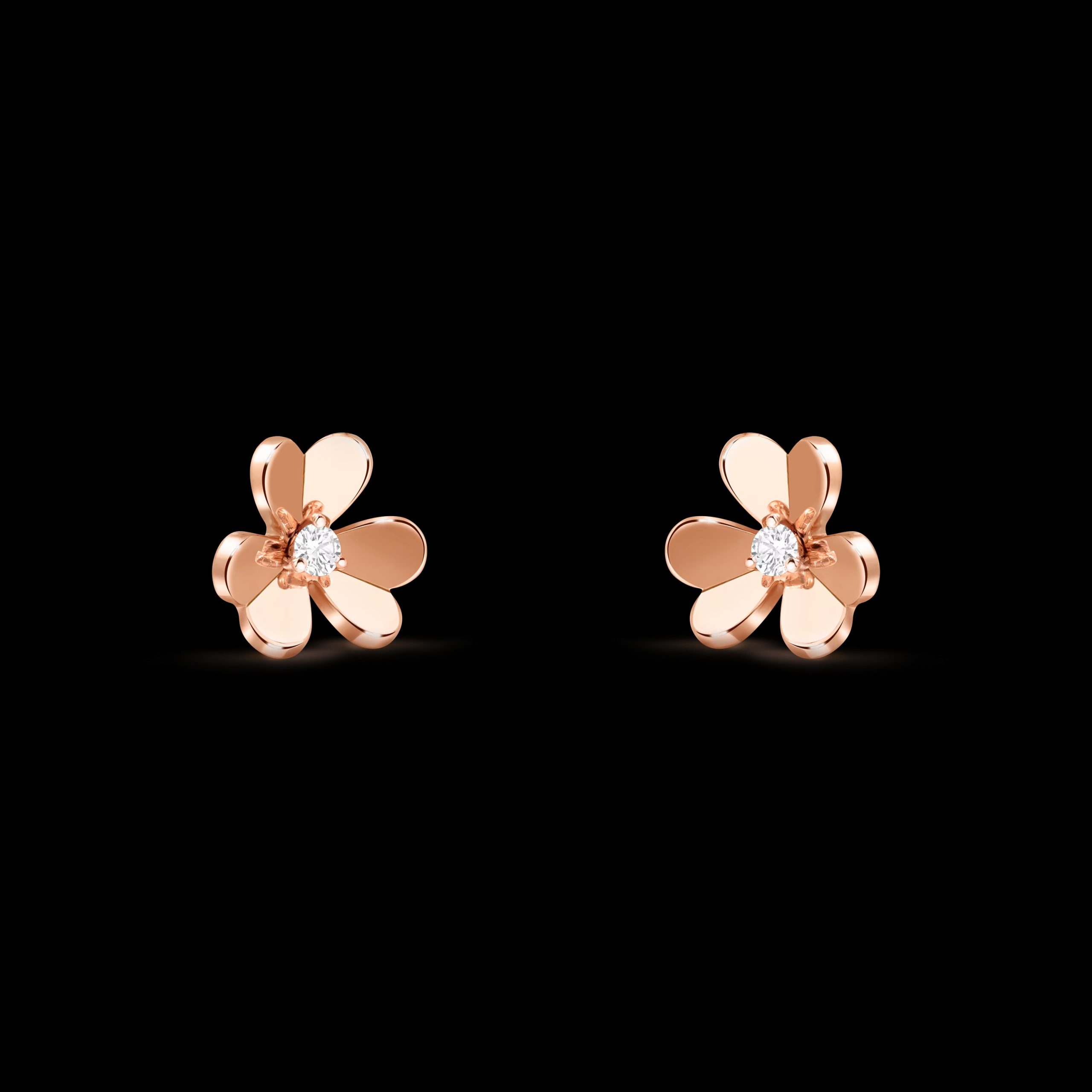 Frivole earrings, small model 18K rose gold, Diamond VCARPFBK00